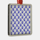 Cosmic Paw Print Pattern Silbernes Ornament (Rechts)