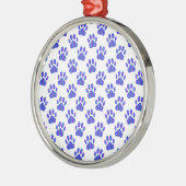 Cosmic Paw Print Pattern Silbernes Ornament (Links)