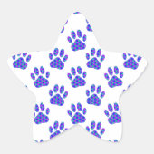 Cosmic Paw Print Pattern Stern-Aufkleber (Vorderseite)