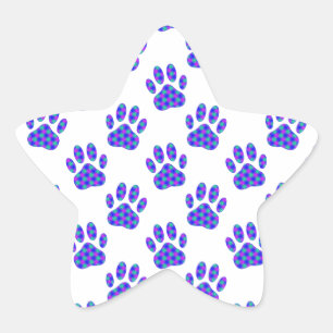 Cosmic Paw Print Pattern Stern-Aufkleber