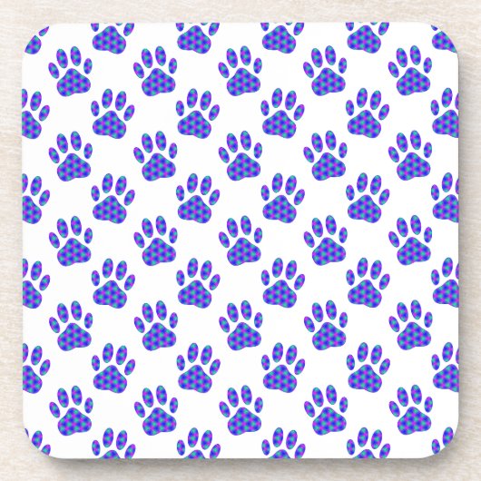 Cosmic Paw Print Pattern Untersetzer (Vorderseite)