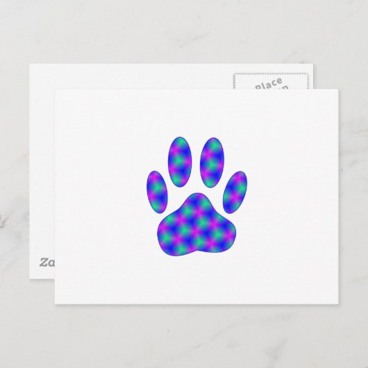 Cosmic Paw Print Postkarte (Vorne/Hinten)