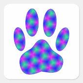 Cosmic Paw Print Quadratischer Aufkleber (Vorderseite)