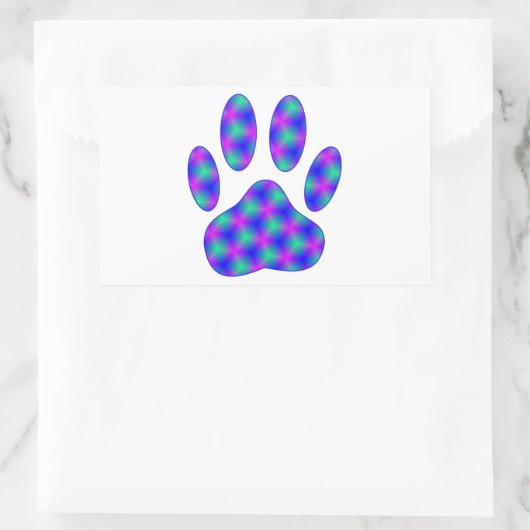 Cosmic Paw Print Rechteckiger Aufkleber (Tasche)