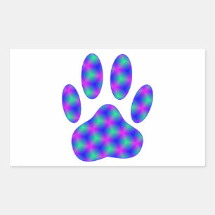 Cosmic Paw Print Rechteckiger Aufkleber