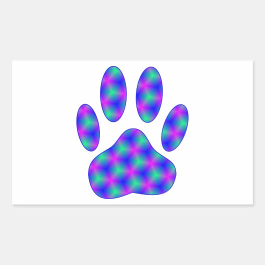 Cosmic Paw Print Rechteckiger Aufkleber (Vorderseite)