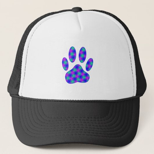 Cosmic Paw Print Truckerkappe (Vorderseite)