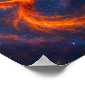 Cosmic Phoenix Rising Fire Bird in Nebula Fantasy  Poster (Ecke)