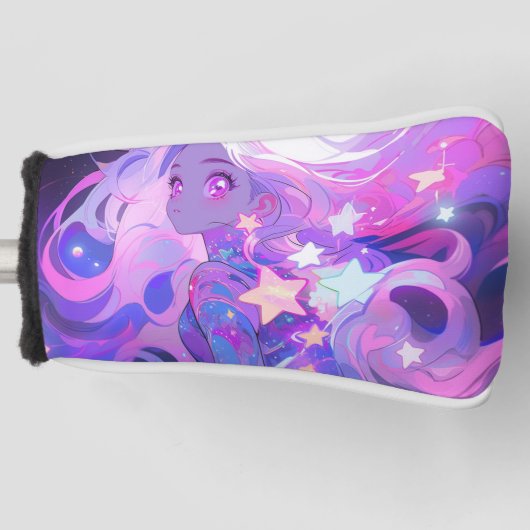 Cosmic Pink and Purple Anime Girl Golf Headcover (Vorderseite)