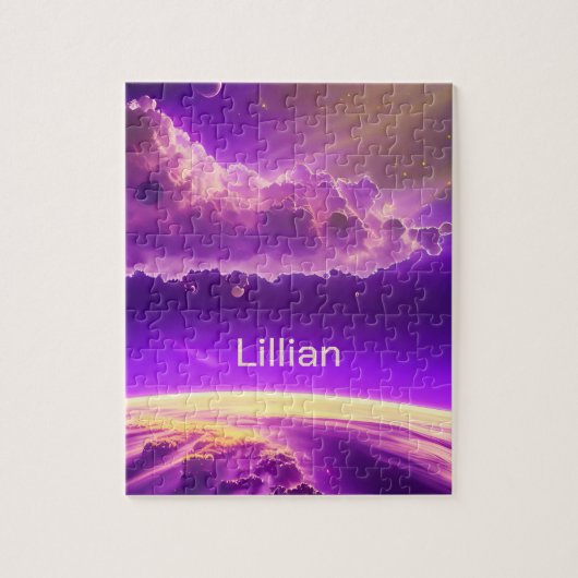 Cosmic Pink Lila Magic Fun Phantastischer Weltraum Puzzle (Vertikal)