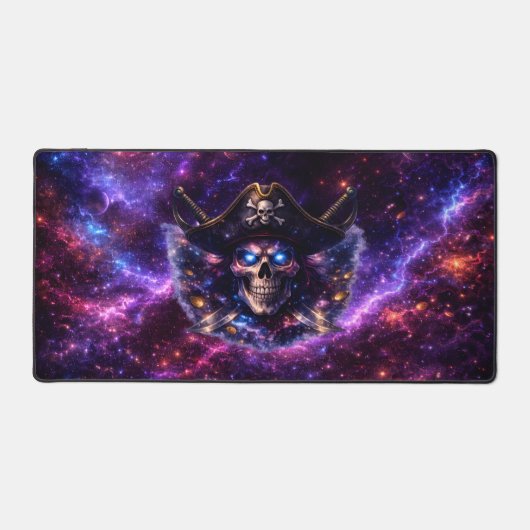 Cosmic Pirate Skull Galaxy Gaming Mouse Pad Schreibtischunterlage (Vorderseite)