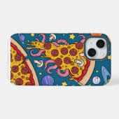 Cosmic Pizza Slice: Verrückte Weltraum-Abenteuer iPhone 15 Hülle (Rückseite (Horizontal))