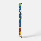 Cosmic Pizza Slice: Verrückte Weltraum-Abenteuer iPhone 15 Hülle (Linke Seite)