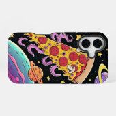 Cosmic Pizza Slice: Verrückte Weltraum-Abenteuer iPhone 16 Hülle (Rückseite (Horizontal))