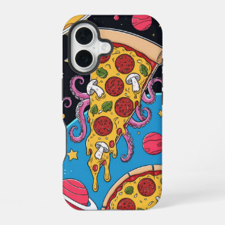 Cosmic Pizza Slice: Verrückte Weltraum-Abenteuer iPhone 16 Hülle