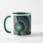 Cosmic Pod Green Geometric Abstrakt Tasse (Links)