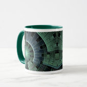 Cosmic Pod Green Geometric Abstrakt Tasse (Vorderseite Links)