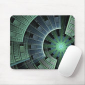 Cosmic Pod Green Geometric Design Mousepad (Mit Mouse)