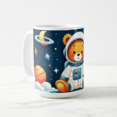 Cosmic Porcelain Astronaut Bear Kaffeetasse (Vorderseite Links)