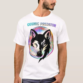 Cosmic Predator Nebula Wolf T-Shirt