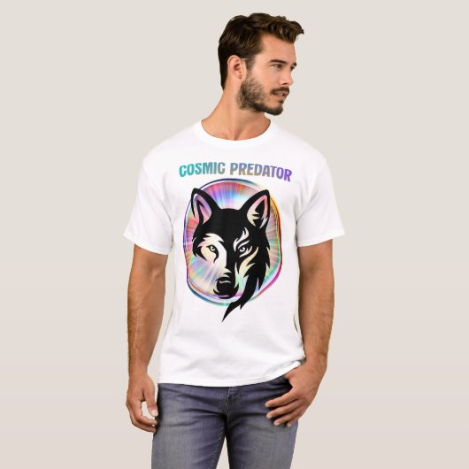 Cosmic Predator Nebula Wolf T-Shirt (Vorne ganz)