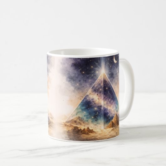 Cosmic Pyramid Ancient Egypt Inspired Kaffeetasse (VorderseiteRechts)