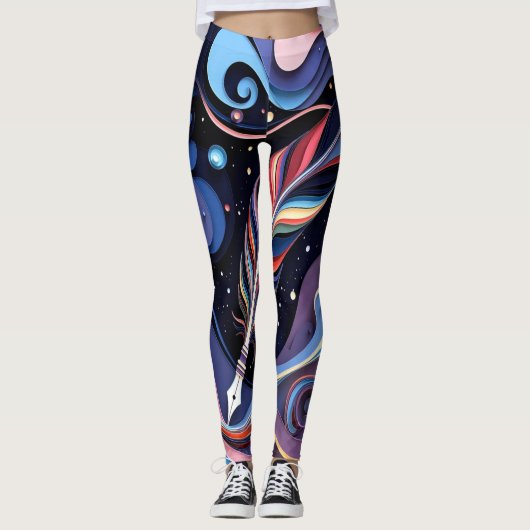 Cosmic Quill Elegance Leggings (Vorderseite)