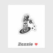 Cosmic Rain – Astronaut Watering Stars Sticker (Blatt)
