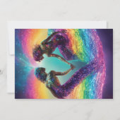 Cosmic Rainbow Feminine Energy Mermaid Wedding Einladung (Rückseite)
