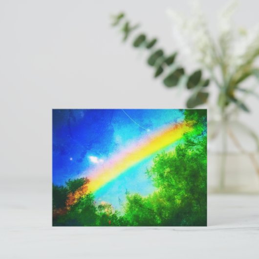 COSMIC RAINBOW Verde Postkarte (Stehend Vorderseite)
