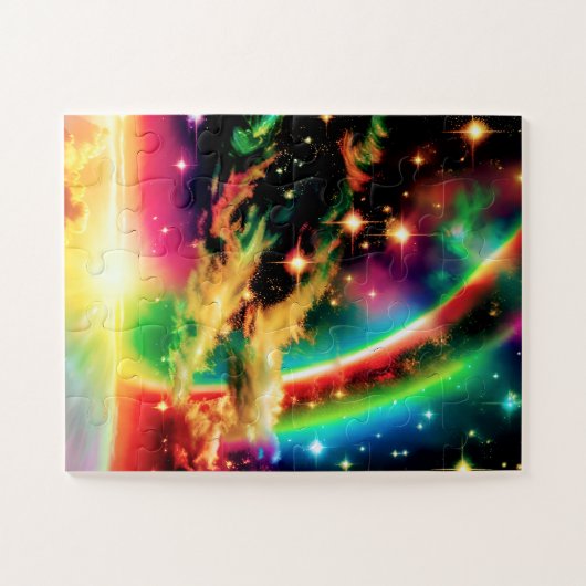 Cosmic Rainbows Magical Fantasy Fun Space Image Puzzle (Horizontal)