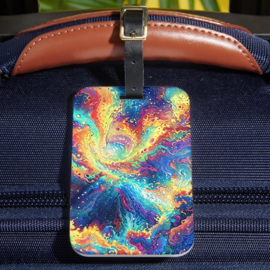 Cosmic Reaction - Vibrant and Colorful Abstract Gepäckanhänger (Vorderseite Insitu 2)