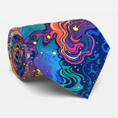 Cosmic Reaction - Vibrant and Colorful Abstract Krawatte (Gerollt)