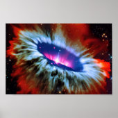 Cosmic Red Blue Explosion Outerspace CosmicArt Poster (Vorne)