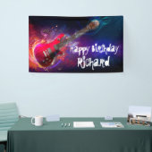 Cosmic Red Rock and Roll Electric Guitar  Banner (Messeveranstaltung)