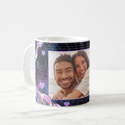 Cosmic Romance Digital Love Valentine's Card Kaffeetasse (Vorderseite Links)