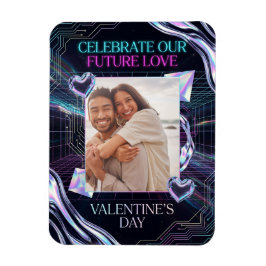 Cosmic Romance Digital Love Valentine's Card Magnet