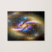 Cosmic Rosa Gold und Blau Glitzern Universum Galax Puzzle (Horizontal)