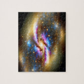 Cosmic Rosa Gold und Blau Glitzern Universum Galax Puzzle (Vertikal)