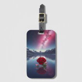 Cosmic Rose: Galaxy Reflection on Serene Lake Gepäckanhänger (Vorderseite Vertikal)