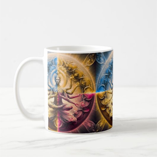 Cosmic Sacred Geometry God Mandala Mug | Multi Arm Kaffeetasse (Links)