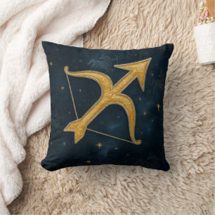 Cosmic Sagittarius Zodiac Shimmering Gold Archer Kissen