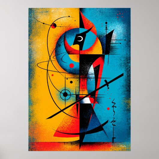 Cosmic Samurai – Modern Abstract Geometric Wall Poster (Vorne)
