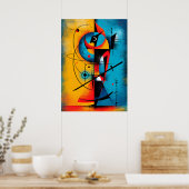 Cosmic Samurai – Modern Abstract Geometric Wall Poster (Küche)