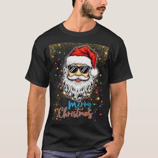 Cosmic Santa wünscht frohe Weihnachten T-Shirt (Vorderseite)
