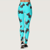 Cosmic Scottie Terrier türkischer Hintergrund Leggings (Rückseite)