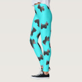 Cosmic Scottie Terrier türkischer Hintergrund Leggings (Links)