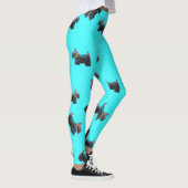 Cosmic Scottie Terrier türkischer Hintergrund Leggings (Rechts)