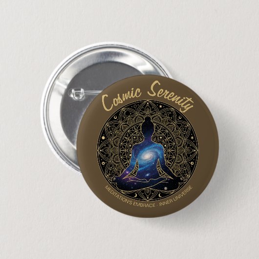 Cosmic Serenity Meditation – Galaxy Mandala  Button (Vorne & Hinten)