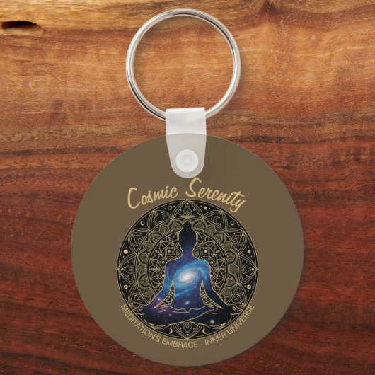 Cosmic Serenity Meditation – Galaxy Mandala Schlüsselanhänger (Vorderseite)